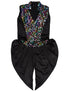 Black Indo-Western Dress | Multicolor Sequin Sleeveless V-Neck Jacket with Dhoti Style Pant | Western Dress Costume for Boys | Dance Dress for Kids