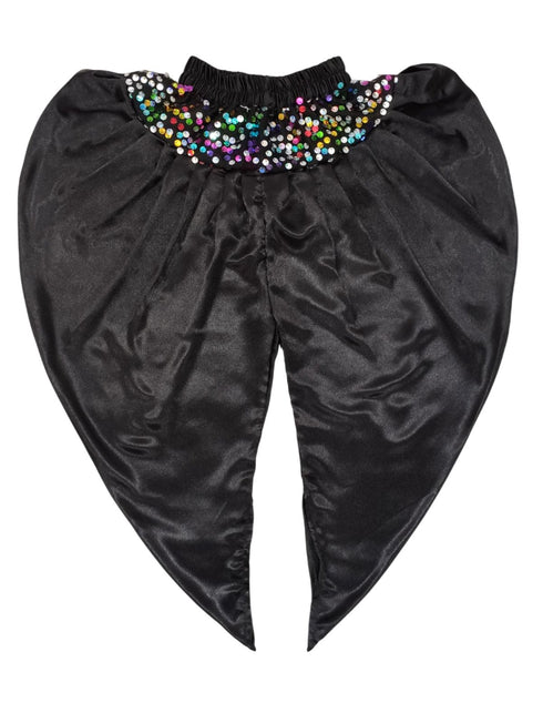 BookMyCostume Black Indo-Western Dress | Multicolor Sequin Sleeveless V-Neck Jacket with Dhoti Style Pant | Western Dress Costume for Boys | Dance Dress for Kids