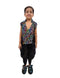 BookMyCostume Black Indo-Western Dress | Multicolor Sequin Sleeveless V-Neck Jacket with Dhoti Style Pant | Western Dress Costume for Boys | Dance Dress for Kids