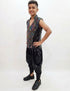 Black Indo-Western Dress | Multicolor Sequin Sleeveless V-Neck Jacket with Dhoti Style Pant | Western Dress Costume for Boys | Dance Dress for Kids