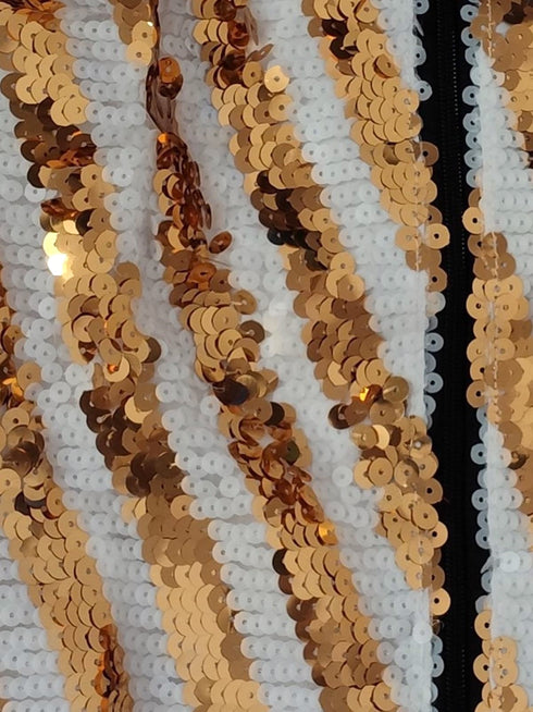 BookMyCostume White & Golden Sequin Western Dance Costume for Boys | Stylish Shiny Full Sleeve Shirt and Pant Set with Zipper Closure | Dance Costume for Boys | Fancy Dress for Boys