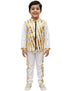 BookMyCostume White & Golden Sequin Western Dance Costume for Boys | Stylish Shiny Full Sleeve Shirt and Pant Set with Zipper Closure | Dance Costume for Boys | Fancy Dress for Boys