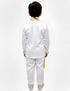 BookMyCostume White & Golden Sequin Western Dance Costume for Boys | Stylish Shiny Full Sleeve Shirt and Pant Set with Zipper Closure | Dance Costume for Boys | Fancy Dress for Boys