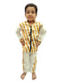White & Golden Sequin Western Dance Costume for Boys | Stylish Shiny Full Sleeve Shirt and Pant Set with Zipper Closure | Dance Costume for Boys | Fancy Dress for Boys
