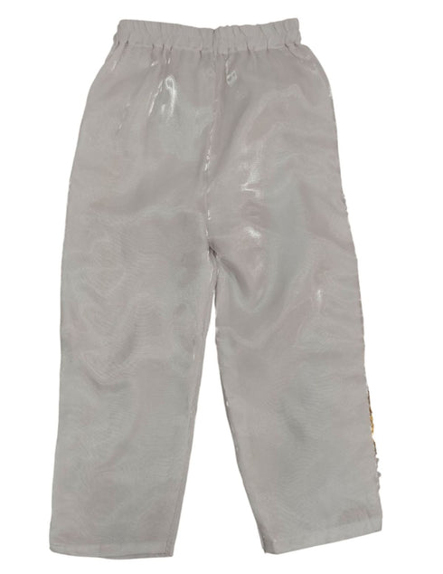 White & Golden Sequin Western Dance Costume for Boys | Stylish Shiny Full Sleeve Shirt and Pant Set with Zipper Closure | Dance Costume for Boys | Fancy Dress for Boys