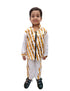 BookMyCostume White & Golden Sequin Western Dance Costume for Boys | Stylish Shiny Full Sleeve Shirt and Pant Set with Zipper Closure | Dance Costume for Boys | Fancy Dress for Boys