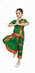 Bharatanatyam Costume for Girls and Women – Green with Red Border | Classical Dance Dress | Indian Dance Dress for Girls | Traditional Dance Outfit