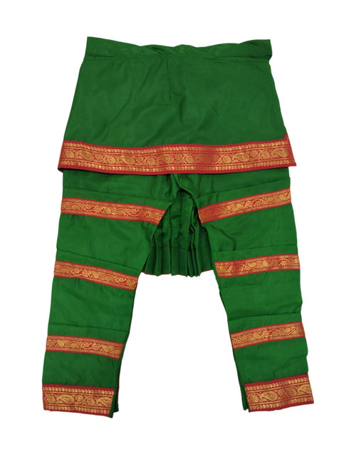 Bharatanatyam Costume for Girls and Women – Green with Red Border | Classical Dance Dress | Indian Dance Dress for Girls | Traditional Dance Outfit