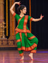 Bharatanatyam Costume for Girls and Women – Green with Red Border | Classical Dance Dress | Indian Dance Dress for Girls | Traditional Dance Outfit