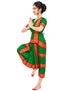 Bharatanatyam Costume for Girls and Women – Green with Red Border | Classical Dance Dress | Indian Dance Dress for Girls | Traditional Dance Outfit