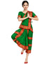 Bharatanatyam Costume for Girls and Women – Green with Red Border | Classical Dance Dress | Indian Dance Dress for Girls | Traditional Dance Outfit