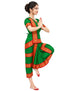 Bharatanatyam Costume for Girls and Women – Green with Red Border | Classical Dance Dress | Indian Dance Dress for Girls | Traditional Dance Outfit