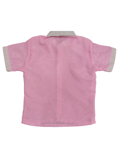 BookMyCostume Boy Dangri Style Costume Set | Pink Shirt with Denim Dangri Style Shorts & Colorful Tie | Fancy Dress Costume for Role Play | Boys