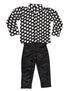 Black Polka Dots Shirt with Black Shining Pant | Retro Theme Kids Fancy Dress Costume | Stylish Dress for Dance, Fancy Dress