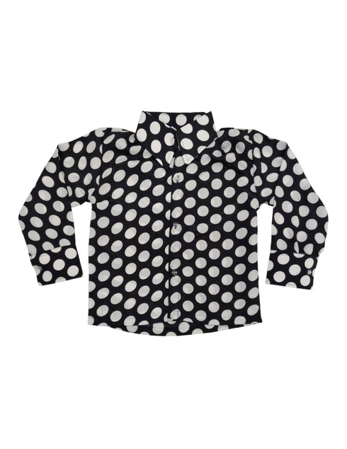 Black Polka Dots Shirt with Black Shining Pant | Retro Theme Kids Fancy Dress Costume | Stylish Dress for Dance, Fancy Dress
