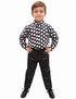 Black Polka Dots Shirt with Black Shining Pant | Retro Theme Kids Fancy Dress Costume | Stylish Dress for Dance, Fancy Dress