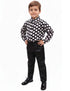 Black Polka Dots Shirt with Black Shining Pant | Retro Theme Kids Fancy Dress Costume | Stylish Dress for Dance, Fancy Dress