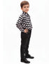 Black Polka Dots Shirt with Black Shining Pant | Retro Theme Kids Fancy Dress Costume | Stylish Dress for Dance, Fancy Dress