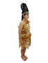 BookMyCostume Unisex Adivasi Tribal Dance Costume – Tiger Print Fur Material | One-Shoulder Outfit with Armlets & Multicolor Feather Headdress