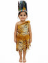 Unisex Adivasi Tribal Dance Costume – Tiger Print Fur Material | One-Shoulder Outfit with Armlets & Multicolor Feather Headdress