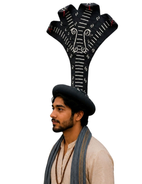 Sheshnaag Snake Headpiece & Statue – 22 Inches Idol for Fancy Dress, Cosplay, Roleplay & Temple Decor – Tribal Naga Serpent Accessory