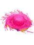 BookMyCostume Pink Goa Beach Hat for Women – Handmade Straw Hat with Artificial Flower Decoration | Hawaiian Style Sun Hat for Girls & Ladies | Fancy Dress & Beachwear Accessory