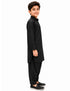Kashmiri Dress for Boys – Traditional Black Pathani Suit Set | Kashmiri Suit for Kids with Collared Kurta & Pajama | Ethnic Kashmiri Dress for Cultural Events & Fancy Dress