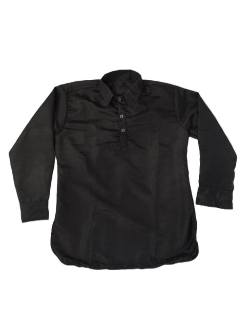 Kashmiri Dress for Boys – Traditional Black Pathani Suit Set | Kashmiri Suit for Kids with Collared Kurta & Pajama | Ethnic Kashmiri Dress for Cultural Events & Fancy Dress
