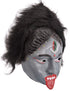 BookMyCostume Kali Mata Rubber Mask for Fancy Dress – Grey Color Goddess Face Mask with Attached Hair | Religious Role Play Mask for Kids & Adults | Kali Devi Costume Accessory