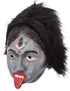 BookMyCostume Kali Mata Rubber Mask for Fancy Dress – Grey Color Goddess Face Mask with Attached Hair | Religious Role Play Mask for Kids & Adults | Kali Devi Costume Accessory