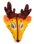 BookMyCostume Mrig (Deer) Rubber Mask – Yellow & Brown Hand-Painted Folk Mask with Antlers | Ramayana Character for Festivals, Plays & Decor