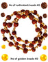 Natural Brown Rudraksh Golden Plated Rudraksha Jewellery Set with Golden Beads – Rudraksha Mala for Ramleela, Festivals & Spiritual Events | Ideal for Kids & Adults