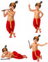 Krishna Accessories Set for Baby Boy – 4 Pc Krishna Dress Set For Kids| Janmashtami Fancy Dress Costume for Kids | 0-6 Years