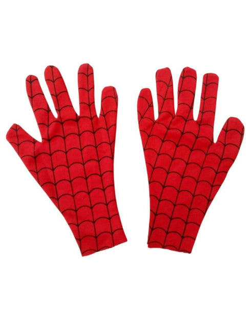 BookMyCostume Superhero Mask with Matching Red & Blue Web Gloves | Plastic Hero Mask with Fabric Gloves for Fancy Dress, Roleplay & Costume Parties for Kids