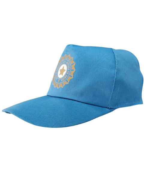 BookMyCostume Blue Cricket Cap for Kids & Adults – Sports Cap with Velcro Strap & Embroidered Cricket-Inspired Logo