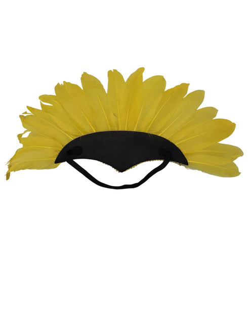 BookMyCostume Carnival Feather Headpiece – Yellow Feather and Sequin Crown, Costume Accessory for Kids and Adults, Party, Festival, Dance Accessory