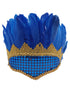 BookMyCostume Carnival Feather Headpiece – Blue Feather and Sequin Crown, Costume Accessory for Kids and Adults, Party, Festival, Dance Accessory