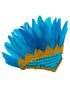 BookMyCostume Carnival Feather Headpiece – Turquoise Feather and Sequin Crown, Costume Accessory for Kids and Adults, Party, Festival, Dance Accessory