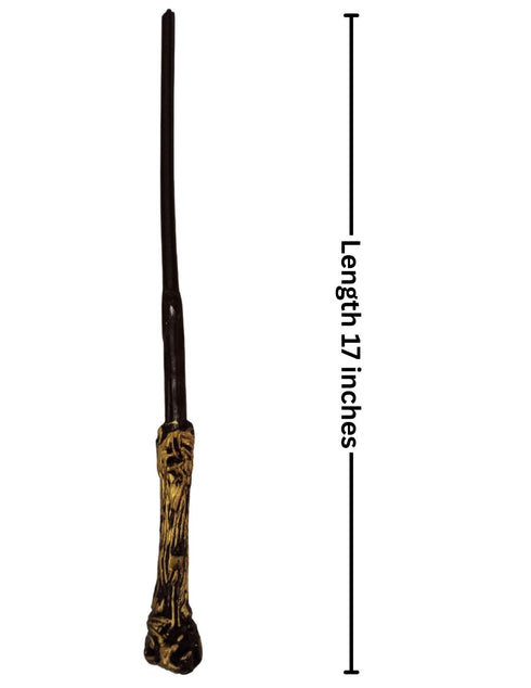 BookMyCostume Hary Film Wizard Wand and Round Black Glasses Combo for Kids – Magical Stick with Classic Costume Glasses for Fancy Dress, Cosplay & Wizard-Themed Events