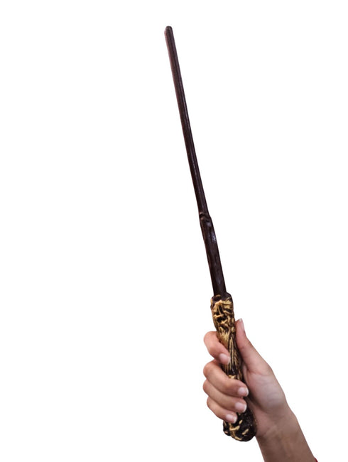 BookMyCostume Hary Film Wizard Wand and Round Black Glasses Combo for Kids – Magical Stick with Classic Costume Glasses for Fancy Dress, Cosplay & Wizard-Themed Events