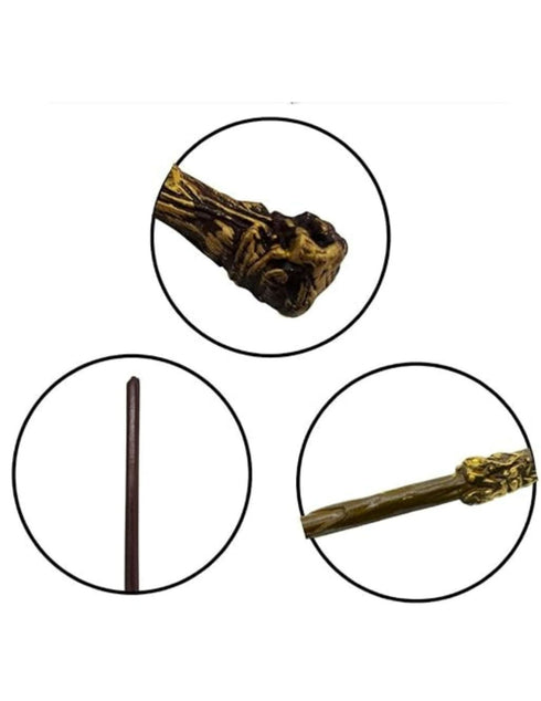 BookMyCostume Hary Film Wizard Wand and Round Black Glasses Combo for Kids – Magical Stick with Classic Costume Glasses for Fancy Dress, Cosplay & Wizard-Themed Events