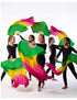 Japanese Silk Belly Dance Fan Veil | Single Bamboo Viel in Multi Shades with 2 Meter Flowing Cloth Attached to Fan for Great Dance Effect – Rainbow-Themed Group Performances, Annual Day