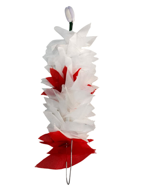 BookMyCostume White Tahia Traditional Gajra Costume Accessory for Odissi Dance – Kantara Dance Costume Accessory – Floral Head Ornament for Women & Girls | Handmade Hair Accessory for Classical Indian Performances