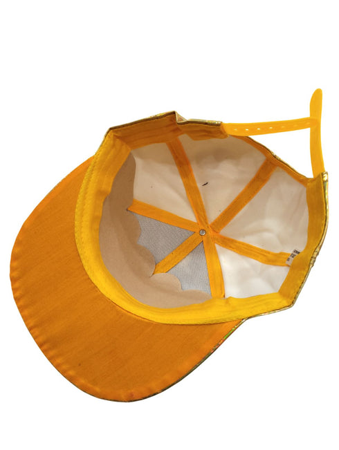 BookMyCostume Golden Reflective Street Dance Cap – Adjustable Holographic Snapback Hat for Performers, Party & Hip-Hop Style Fancy Dress Accessory for Girls & Boys