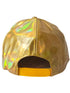 BookMyCostume Golden Reflective Street Dance Cap – Adjustable Holographic Snapback Hat for Performers, Party & Hip-Hop Style Fancy Dress Accessory for Girls & Boys