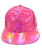 BookMyCostume Pink Reflective Street Dance Cap – Adjustable Holographic Snapback Hat for Performers, Party & Hip-Hop Style Fancy Dress Accessory for Girls & Boys