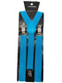 BookMyCostume Adjustable Elastic Y-Back Style Unisex Blue Suspender for Adults – Fancy Dress Costume Accessory with Strong Metal Clips