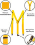 BookMyCostume Adjustable Elastic Y-Back Style Unisex Yellow Suspender for Adults – Fancy Dress Costume Accessory with Strong Metal Clips