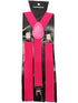 BookMyCostume Adjustable Elastic Y-Back Style Unisex Pink Suspender for Kids & Adults – Fancy Dress Costume Accessory with Strong Metal Clips