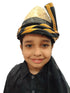BookMyCostume Elegant Pathani Turban with Gold and Black Accents – Traditional Fancy Dress Costume Accessory for Kids & Adults